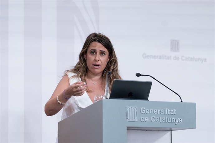 La portavoz del Govern Patrícia Plaja durante una rueda de prensa tras el Consell Executiu semanal.FOTO DE ARCHIVO