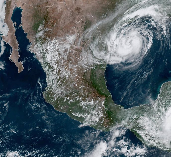 July 7, 2024 - Gulf of Mexico - The outer bands of Beryl brought rain and intensifying winds to Texas on Sunday as coastal residents boarded up windows, left beach towns under evacuation orders and braced for the tropical storm that forecasters expected t