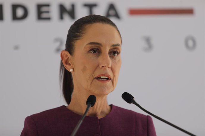 11 June 2024, Mexico, Mexico City: The newly elected President of Mexico, Claudia Sheinbaum Pardo, speaks during an press conference at the transition house in the Iztapalapa mayor's office. 