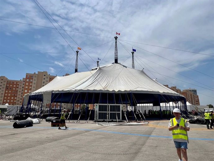 Cirque du Soleil levanta su Gran Carpa para 2.500 personas en Alicante y empezará con 'Alegría' el 16 de julio