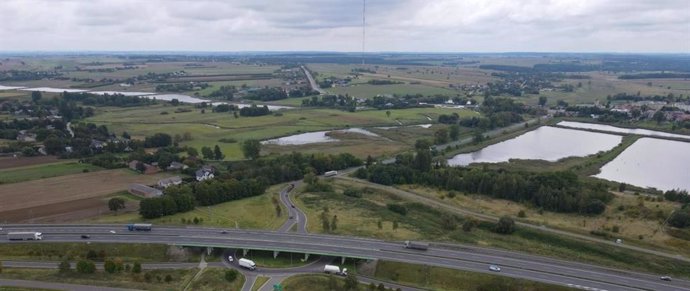 Vista aérea de la zona por la que discurrirá el nuevo trazado de la S17.