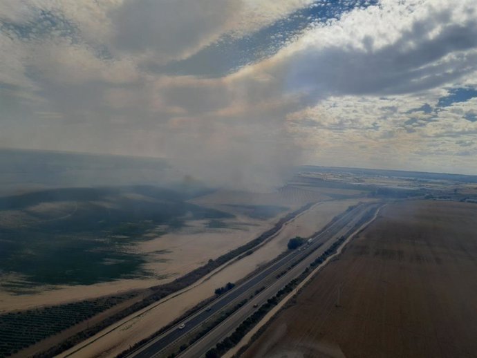 Incendios agrícola en La Cistérniga (Valladolid).