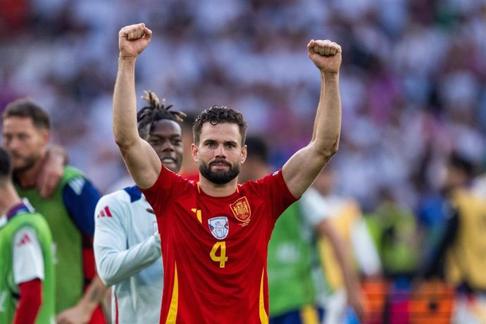 July 5, 2024, Stuttgart, GERMANY: 240705 Nacho of Spain celebrates after the UEFA Euro 2024 Football Championship quarterfinal between Spain and Germany on July 5, 2024 in Stuttgart. .Photo: Mathias Bergeld / BILDBYRÃN / kod MB / MB0942.fotboll football 