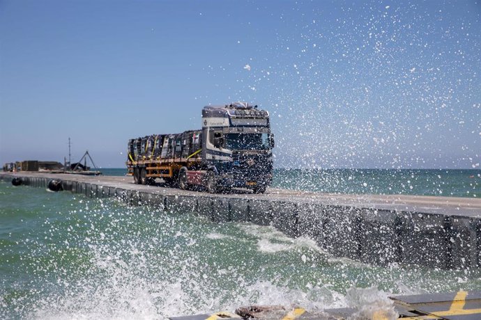 Muelle temporal construido por EEUU en Gaza