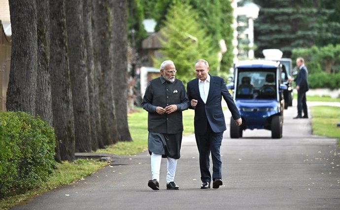 El primer ministro de India, Narendra Modi, y el presidente de Rusia, Vladimir Putin