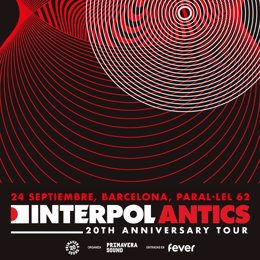 Cartel del concierto de Interpol en Barcelona