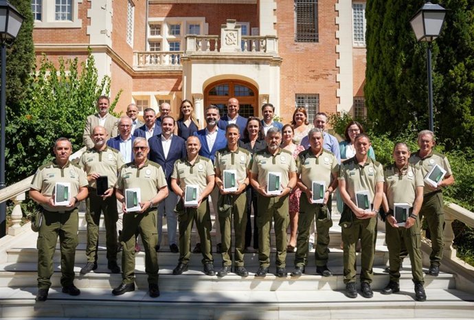 El consejero de Sostenibilidad, Medio Ambiente y Economía Azul, Ramón Fernández-Pacheco, en la presentación del proyecto de digitalización que mejorará el trabajo de cerca de 700 agentes de medio ambiente.