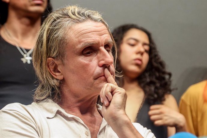 El productor musical Nacho Cano ofrece declaraciones a los medios, a 9 de julio de 2024, en Madrid (España). Nacho Cano ha atendido a los medios de comunicación tras ser detenido por contratar presuntamente a inmigrantes irregulares para su musical 'Malin