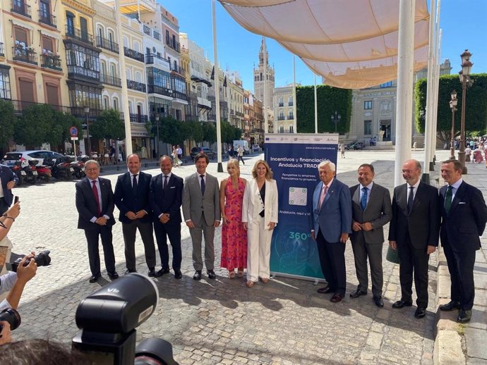 La consejera de Economía, Carolina España, en la presentación de los incentivos de Andalucía Trade en Sevilla capital.