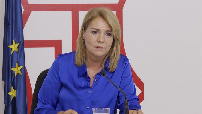 La vicepresidenta segona del Consell i titular de Servicis Socials, Susana Camareo, en la roda de premsa sobre la Sectorial d'Infncia i Adolescncia i el repartiment de menors immigrants.