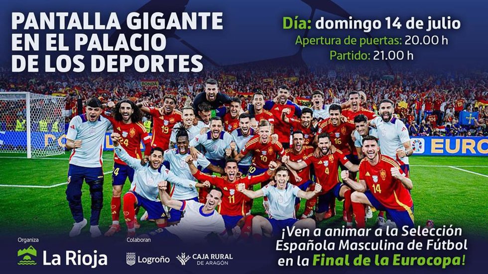 El Palacio de los Deportes de La Rioja ofrecerá la final de la Eurocopa 2024 en una pantalla gigante