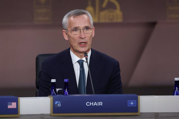 July 10, 2024, Washington, District Of Columbia, USA: Jens Stoltenberg, secretary general of the North Atlantic Treaty Organization (NATO), speaks during a working session at the NATO Summit in Washington, DC, US, on Wednesday, July 10, 2024. President Jo