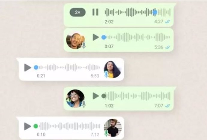 Mensajes de voz en un chat de WhatsApp