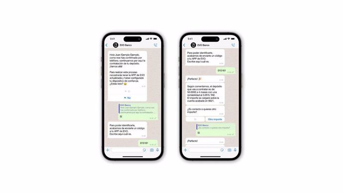 Economía/Finanzas.- Evo Banco septuplica el volumen de sus depósitos en un año y lanza la contratación por WhatsApp