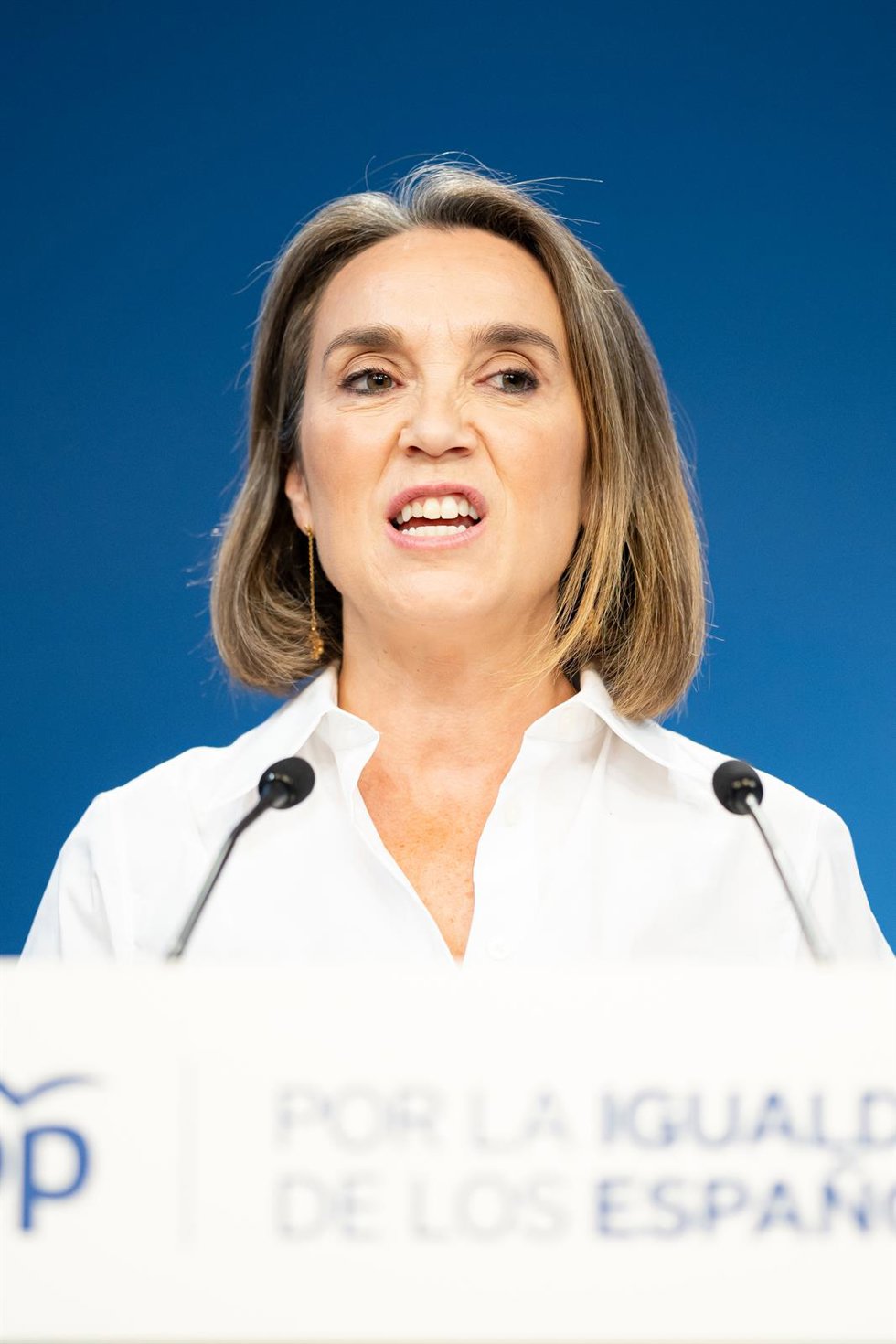 Archivo - La secretaria general del Partido Popular, Cuca Gamarra, durante una rueda de prensa tras una reunión urgente del Comité de Dirección del Partido Popular, a 10 de noviembre de 2023, en Madrid (España). Feijóo convocó ayer, 9 de noviembre, de f