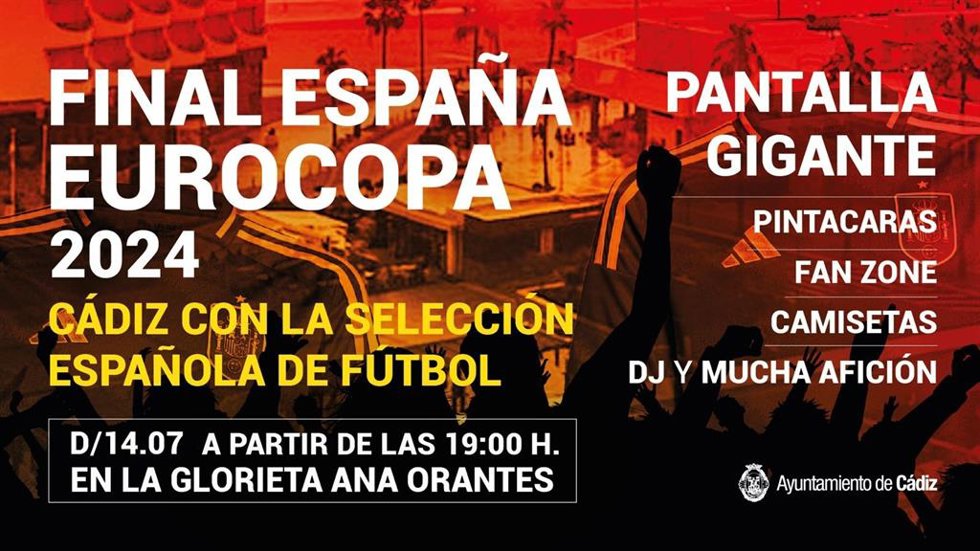Cartel de la final de la Eurocopa en Cádiz.