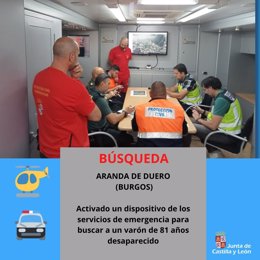 Gráfico elaborado por el 112 con datos de la búsqueda de un octogenario en Aranda de Duero