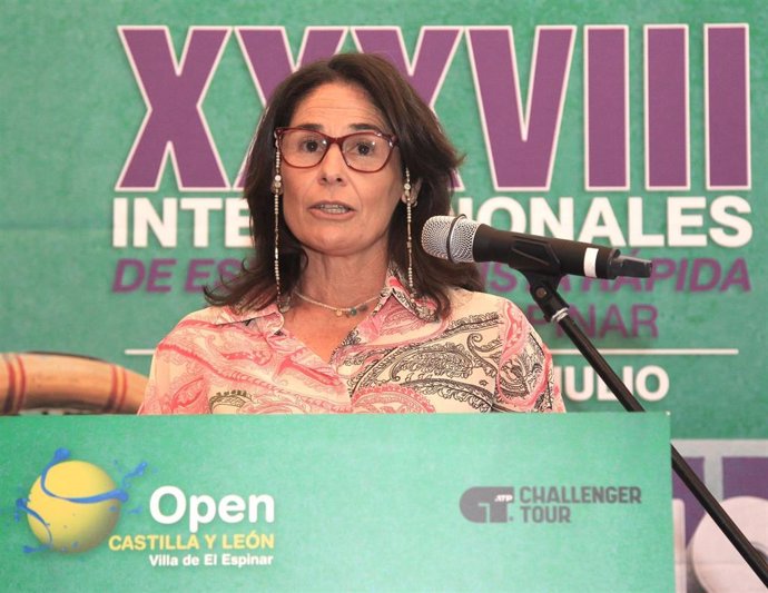 La directora del Open Castilla y León Virginia Ruano durante la presentación del torneo.