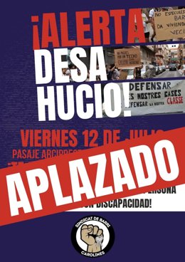 Ajornat el desnonament d'un home amb discapacitat i informe de vulnerabilitat previst per a este divendres