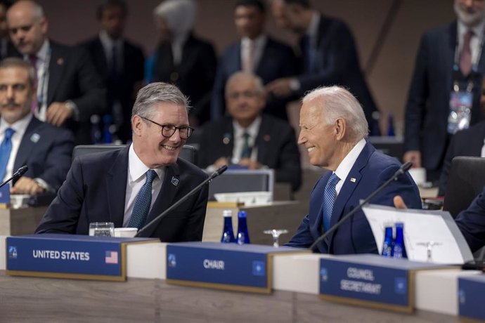 El presidente de Estados Unidos, Joe Biden, y el primer ministro británico, Keir Starmer