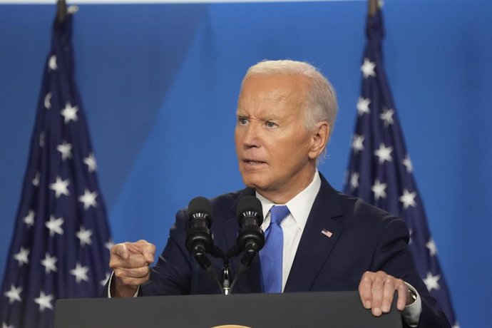 El presidente de EEUU, Joe Biden, durante una rueda de prensa tras la cumbre de la OTAN en Washington