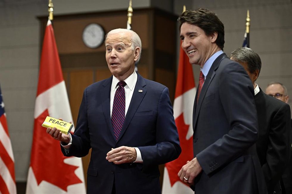 Archivo - Imagen de archivo del presidente de EEUU, Joe Biden (izquierda), y el primer ministro de Canadá, Justin Trudeau (derecha)