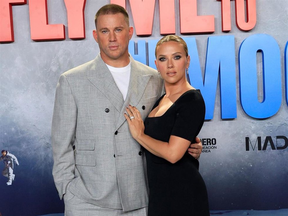 Scarlett Johansson y Channing Tatum durante el estreno de la nueva película que protagonizan, Fly me to the moon, a 11 de julio de 2024, en Madrid