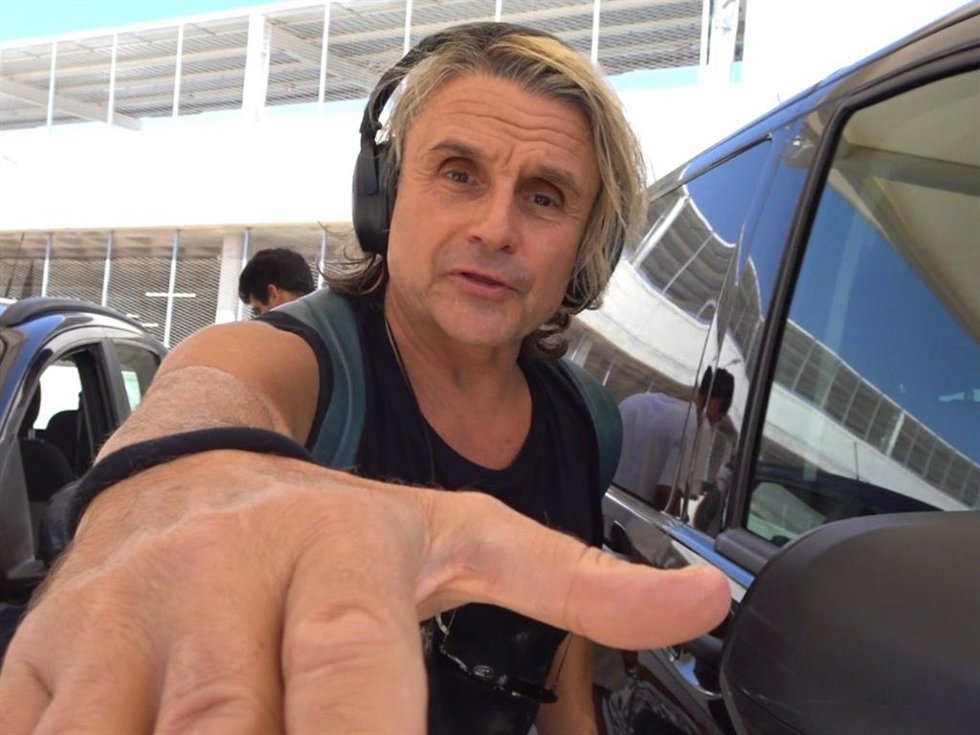 Nacho Cano a su llegada a Ibiza