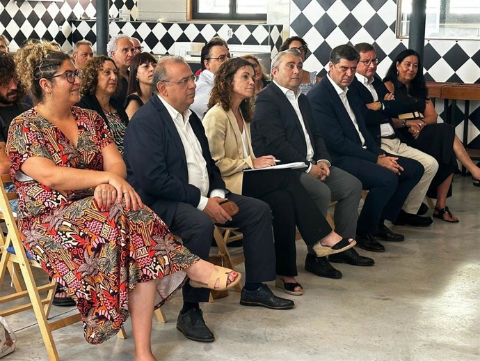 El delegado del Gobierno en Baleares, Alfonso Rodríguez, la secretaria de Estado de Turismo, Rosario Sánchez, el alcalde de Inca, Virgilio Moreno, y el conseller de Turismo, Cultura y Deportes, Jaume Bauzà, en la presentación de fondos Next Generation.