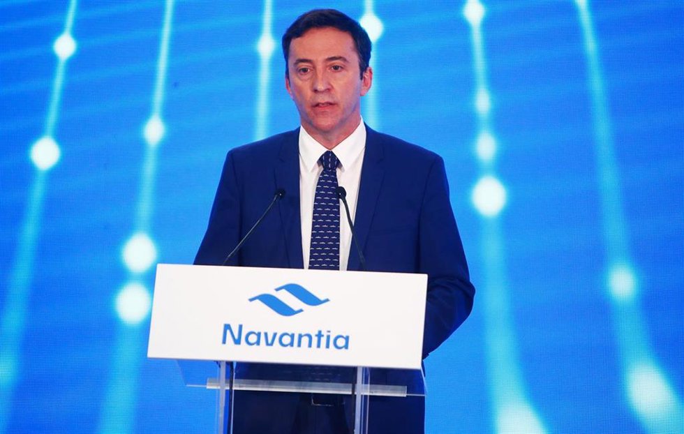 Archivo - El presidente de Navantia, Ricardo Domínguez García-Baquero, interviene en el acto de corte de chapa para la que será la primera fragata de la nueva serie para la Armada Española, presidido por el presidente del Gobierno, en Navantia, a 6 de a