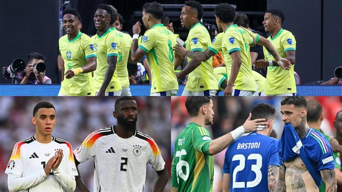 La selecciones de Brasil, Alemania e Italia, en la Copa América y la Eurocopa 2024.