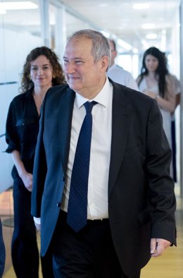 El ministro de Industria y Turismo, Jordi Hereu, a su llegada a la sede de la Sociedad Mercantil Estatal para la Gestión de la Innovación y las Tecnologías Turísticas (SEGITTUR), a 11 de julio de 2024, en Madrid (España). Hereu ha informado sobre las prev