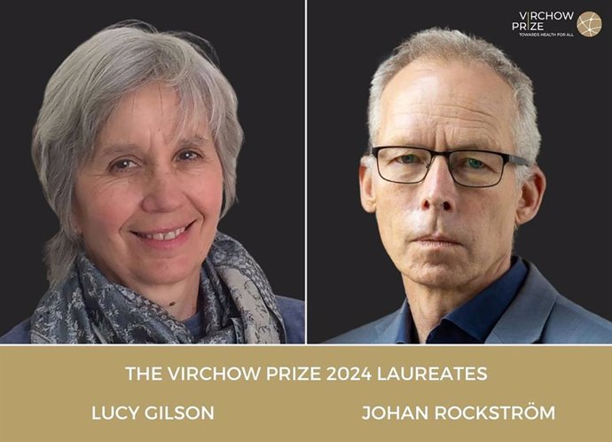 Lucy Gilson and Johan Rockström, the Virchow Prize 2024 Laureates, who are being honoured for their holistic and systems-based approach safeguarding human and planetary health. The Award Ceremony in honour of this year's recipients will be held on October