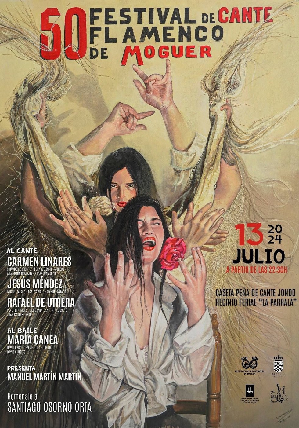 Cartel del 50 Festival de Cante Flamenco de Moguer (Huelva).