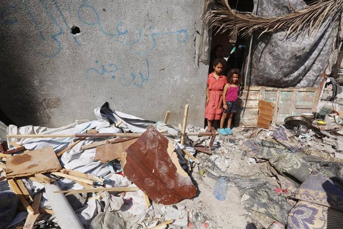 Edificio destruido en la Franja de Gaza