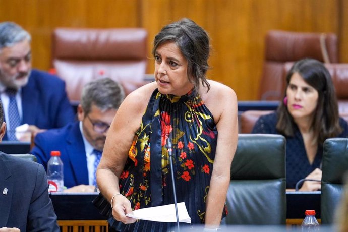 La consejera de Salud y Consumo, Catalina García, en una foto de archivo en el Parlamento andaluz.