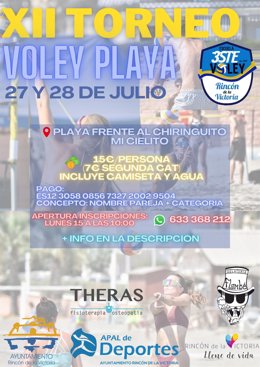 Cartel del XII Torneo de Voley Playa con unos 450 jugadores