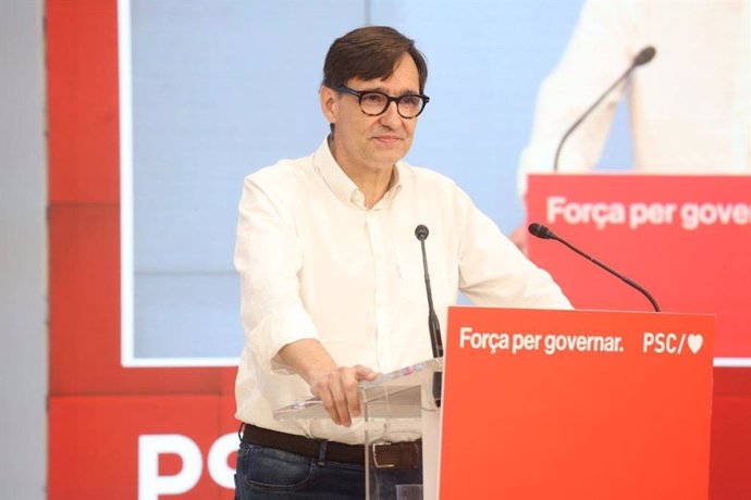 El primer secretario del PSC, Salvador Illa, en el Consell Nacional