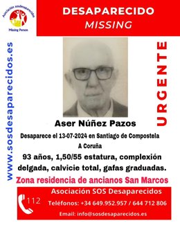 Aser Núñez Pazos. SOS Desaparecidos.