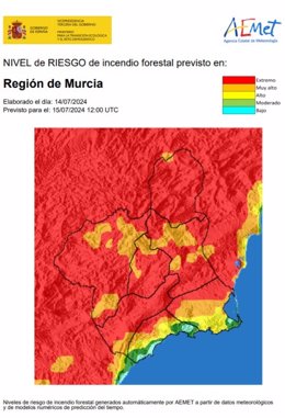 Archivo - Nivel incendio Región de Murcia