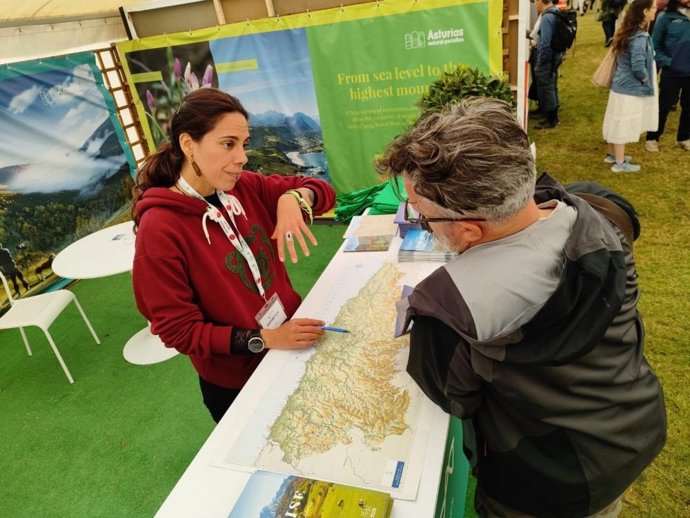Estand del Principado en la feria Global Birdfair en Gran Bretaña.