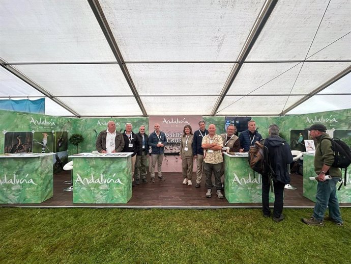 Stand de Andalucía en la Global Birdfair 2024.