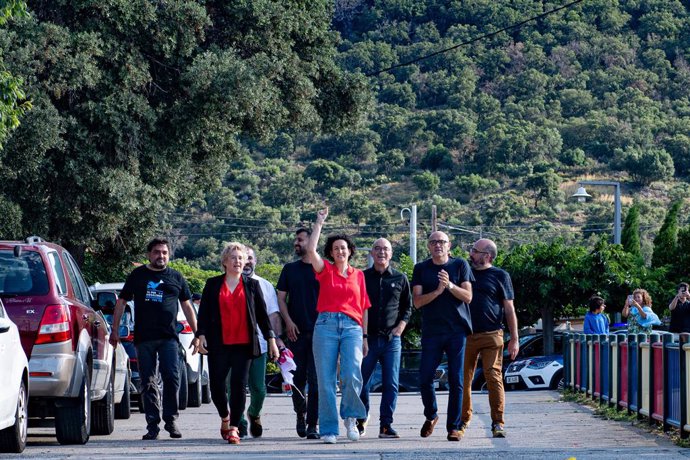 Arribada de la secretària general d'ERC, Marta Rovira; el diputat d'ERC al Parlament Ruben Wagensberg; el vicepresident d'Òmnium, Oleguer Serra; el periodista de 'La Directa' Jesús Rodríguez i l'activista Josep Campmajó