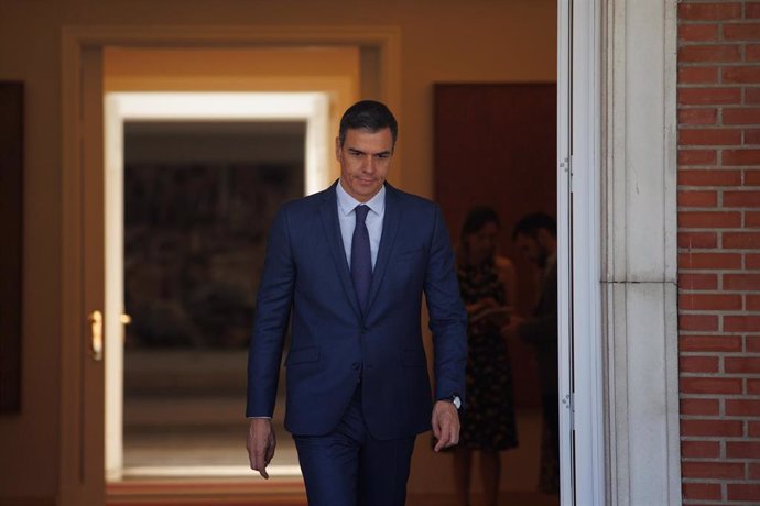 El presidente del Gobierno, Pedro Sánchez, en el Palacio de la Moncloa, a 4 de julio de 2024, en Madrid (España). 