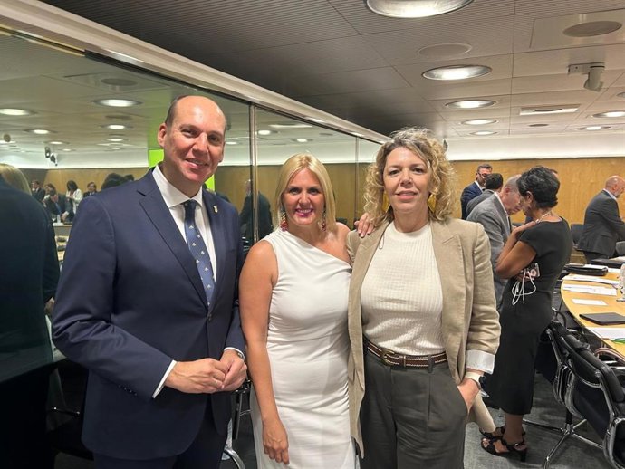 La consejera de Hacienda y Administración Pública, Elena Manzano, en la reunión del CPFF