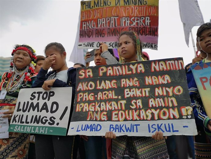 Archivo - Protestas contra las masacres de pueblos lumades en Filipinas (archivo)