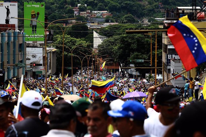 Acto de la oposición en Venezuela