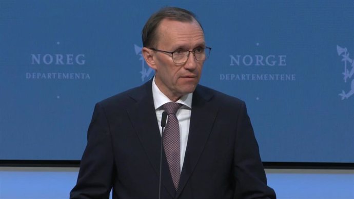 Archivo - El ministro de Exteriores de Noruega, Espen Barth Eide, durante el anuncio del reconocimiento de Oslo al Estado de Palestina (archivo)