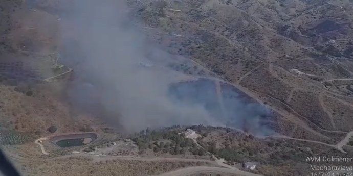 Incendio forestal en Macharaviaya