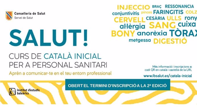 Cartel de los cursos de catalán para los profesionales sanitarios del IbSalut.